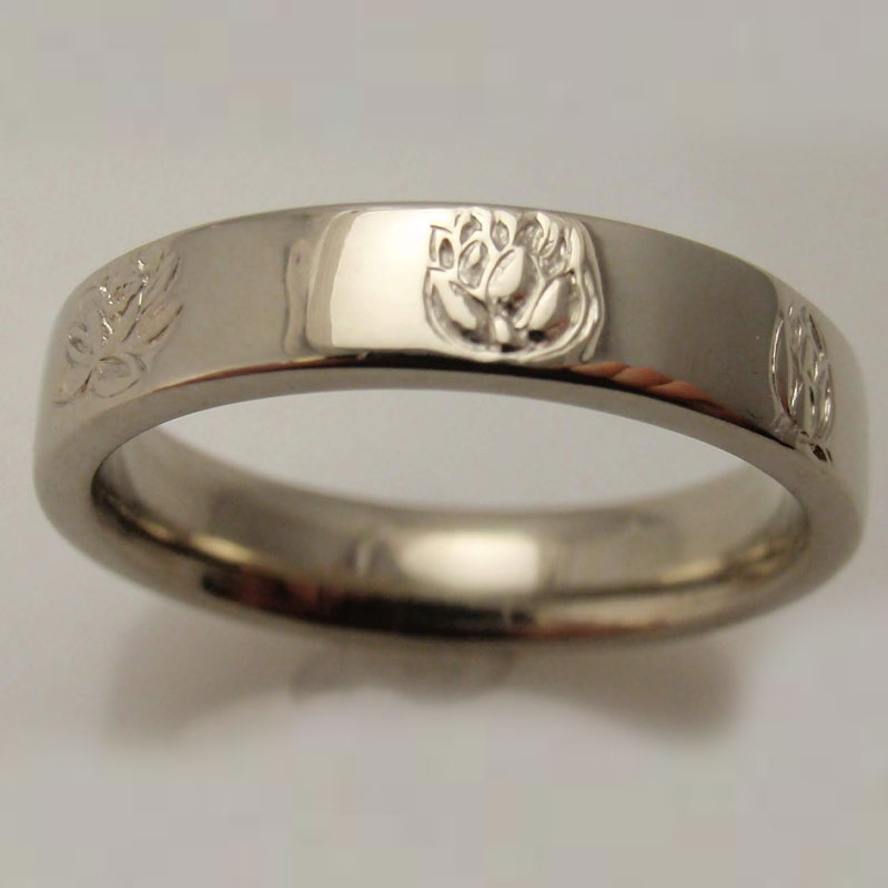 Custom Engraved Lotus Band