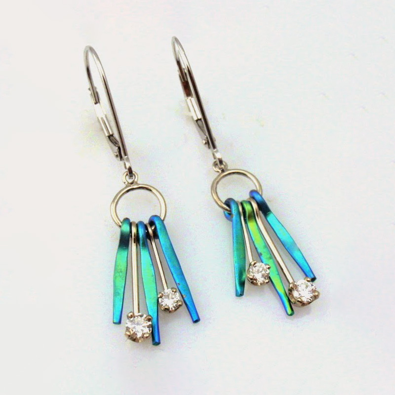 Custom Titanium Diamond Earrings