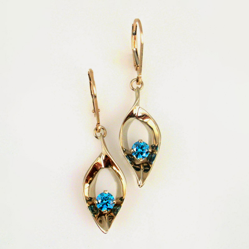 Custom Tear Drop Topaz Earrings