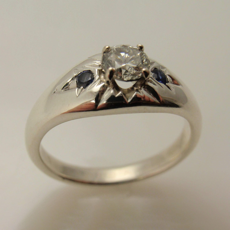 Custom Diamond & Sapphire Ring