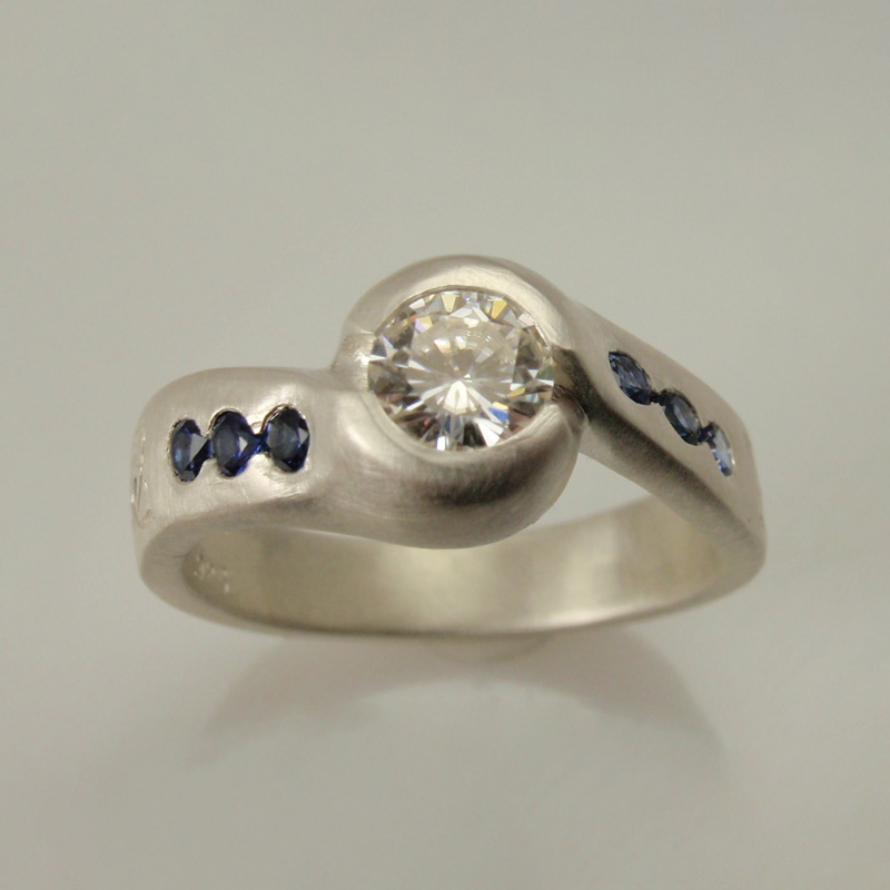 Custom Diamond & Sapphire Ring