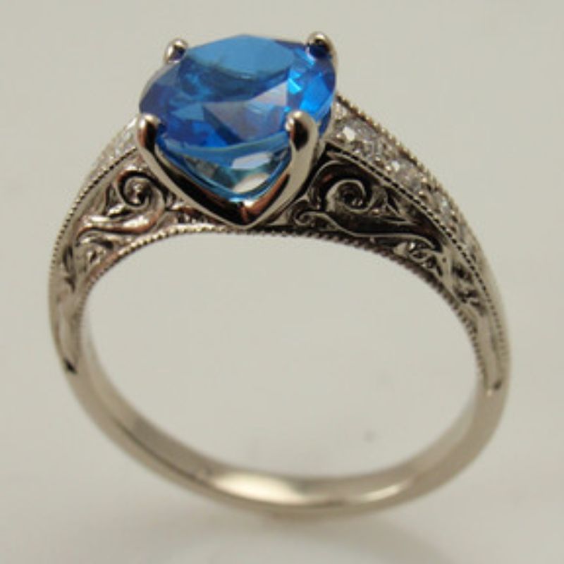 Custom Sapphire Cathedral Ring