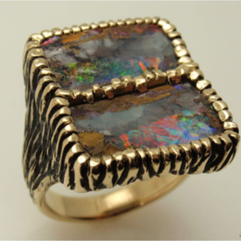 Custom Rustic Opal Ring