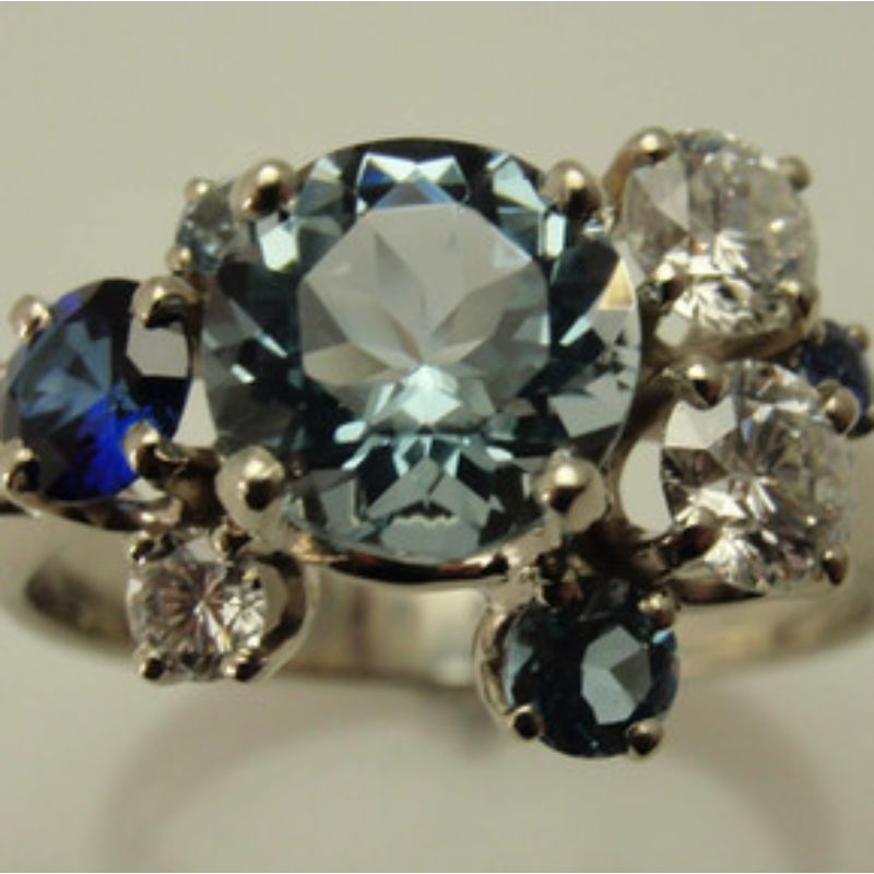 Custom Diamond & Sapphire Ring