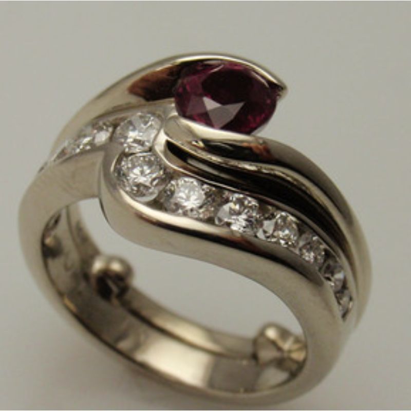 Custom Ruby & Diamond Channel Ring