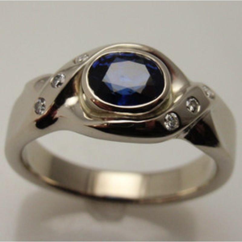 Custom Sapphire & Diamond Ring