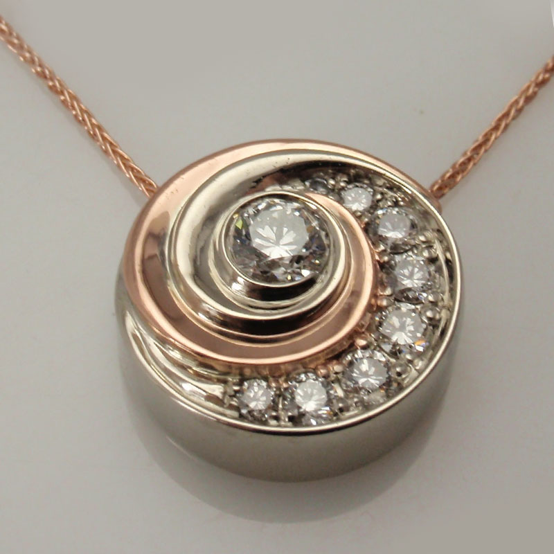 Custom Diamond Swirl Pendant