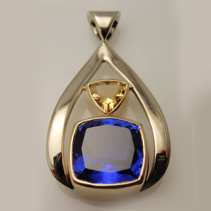 Custom Tanzanite & Citrine Pendant