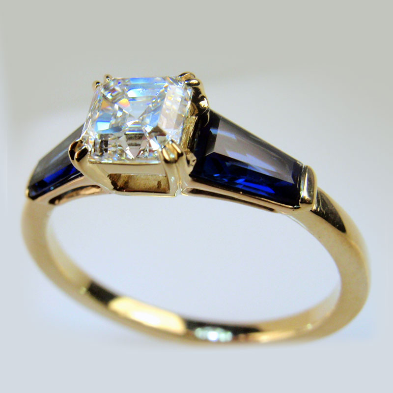 Custom Diamond & Sapphire Ring