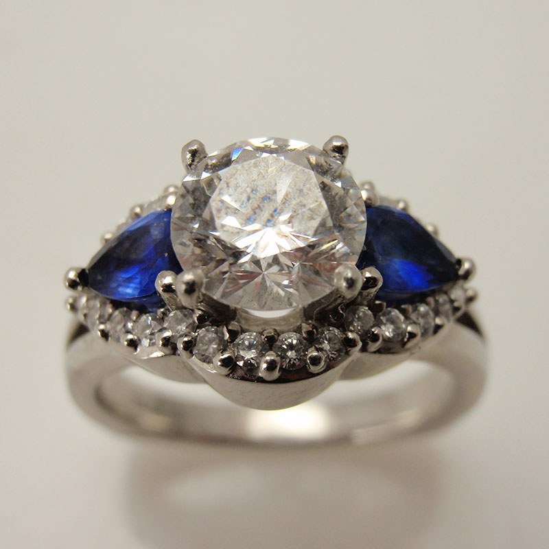 Custom Diamond & Sapphire Ring