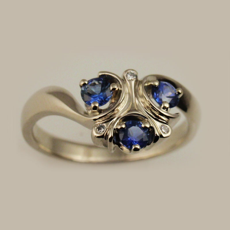 Custom Sapphire & Diamond Ring