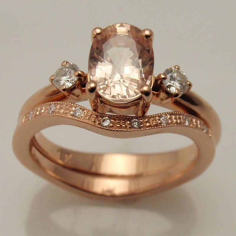 Custom Rose Gold Wedding Set